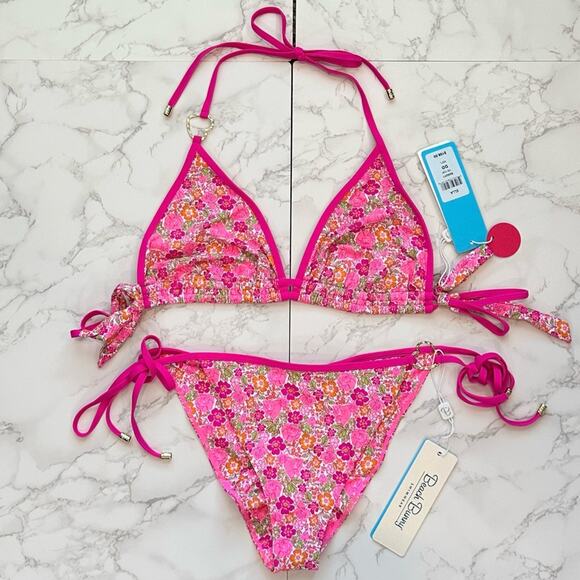 Beach Bunny Ella Triangle Top DD & Thong Bottom M or XL $216 - Picture 11 of 13